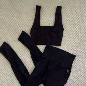 FP Movement by Free People Dark Gray Leggings and Top Set